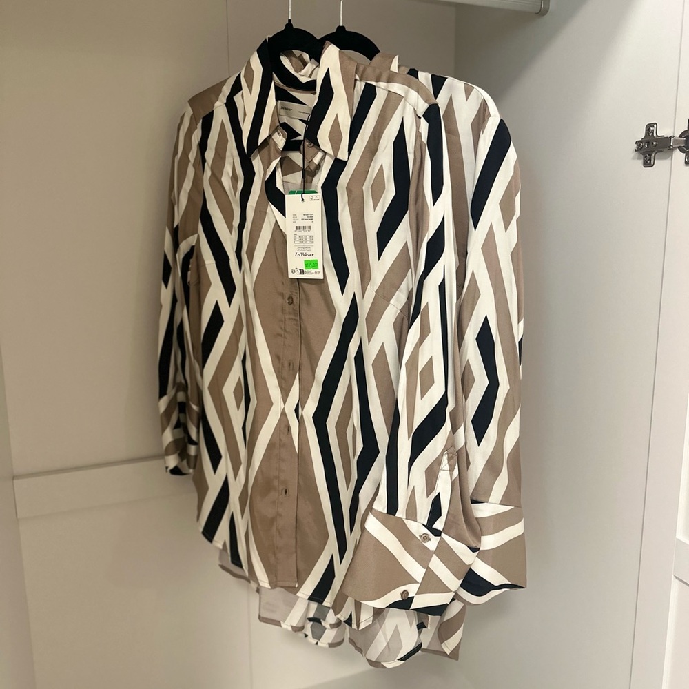 InWear.Nerissa Shirt in Narabi Geometric Print. New Condition. Worn Once.